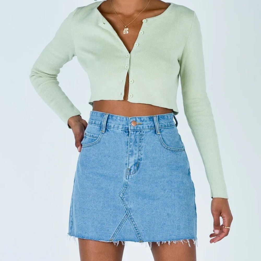 NWT Princess Polly Hallie Denim Skirt US 6/AU 10 in Pale Blue
